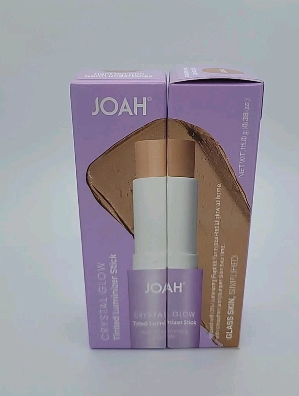 NIB 2x JOAH Crystal Glow Tinted Luminizer Stick TW010 Light Tan Warm Undertone